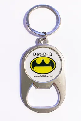 Key chain is attached to Bat-B-Q grill tool