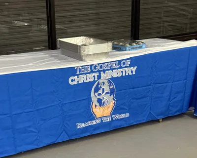 Custom Rectangle Table Covers - The phot shows one of our tables decorated with this beautiful table cloth that was designed by imprint nowThanks for an awesome job