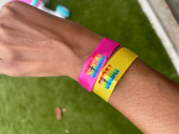 BottleOpenersNow.Com - Full Color Satin Cloth Wristbands