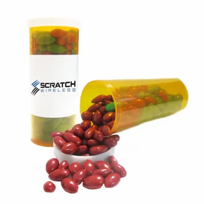 Small Promo Pill Bottles-Chocolate Sunflower Seeds - Bottle Openers Now