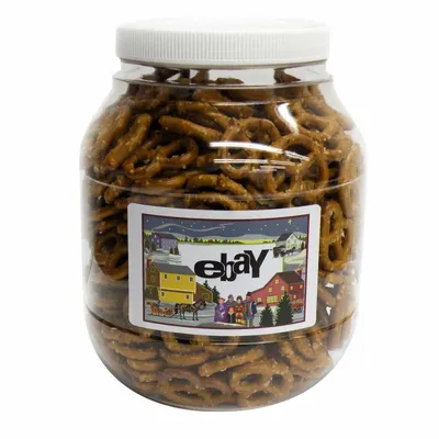 Large Plastic Jar - Salted Mini Pretzels - Bottle Openers Now