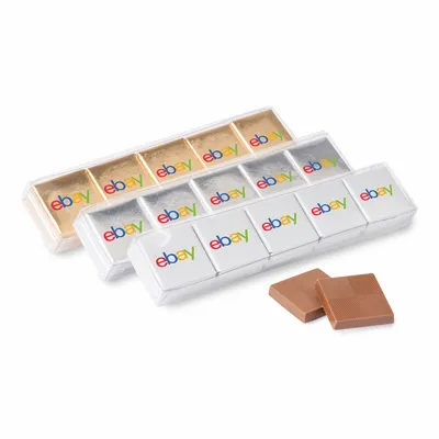 Ten Piece Chocolate Foiled Square Acetate- Full Color - Bottle Openers Now