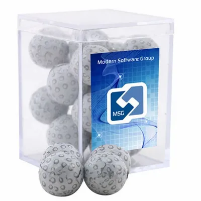 Acrylic Box with Chocolate Golf Balls - Small - Bottle Openers Now