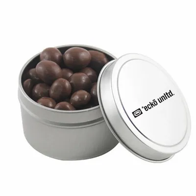 Round Tin with Chocolate Peanuts - SBF3100 - Bottle Openers Now