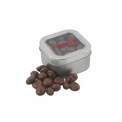 Window Tin with Choc Raisins - Bottle Openers Now