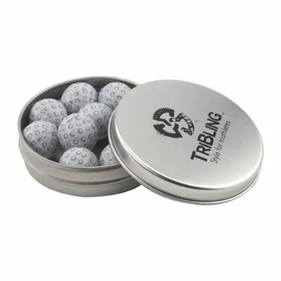 Round Tin with Chocolate Golf Balls - SBF2900 - Bottle Openers Now
