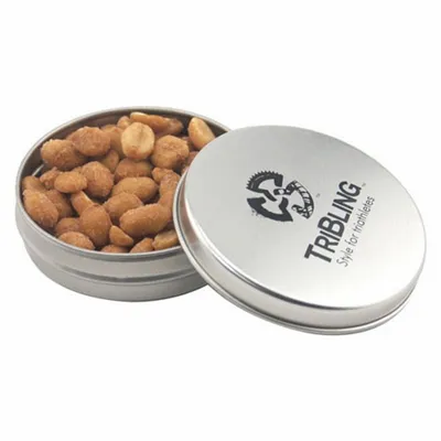 Round Tin with Honey Roasted Peanuts - SBF2900 - Bottle Openers Now