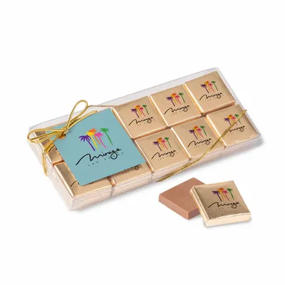 Twenty Piece Chocolate Foiled Square Box-Full Color - Bottle Openers Now