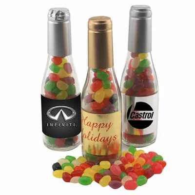 Champagne Bottle w/ Teenee Beanee Jelly Beans 8" - Bottle Openers Now