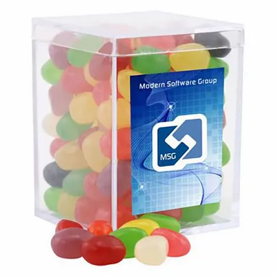 Small Acrylic Candy Box with Assorted Jelly Beans - Bottle Openers Now