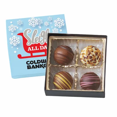 Truffle Gift Box Full Color Lid with 4 Truffles - Bottle Openers Now