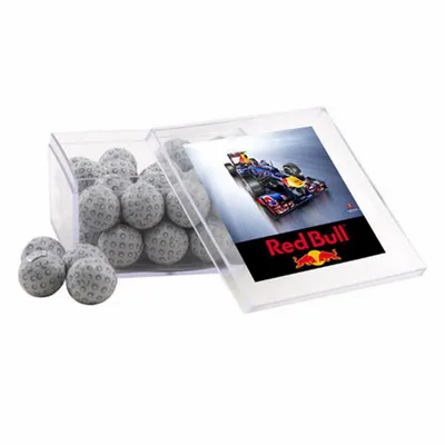 Acrylic Box with Chocolate Golf Balls - Large - Bottle Openers Now