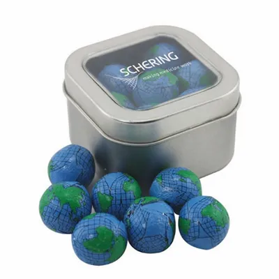 Window Tin with Chocolate Globes - SBF2500 - Bottle Openers Now