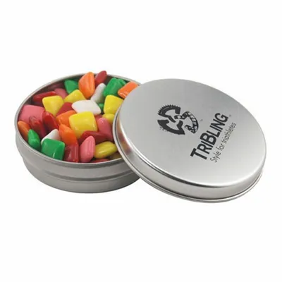 Round Tin with Mini Chicklets - SBF2900 - Bottle Openers Now