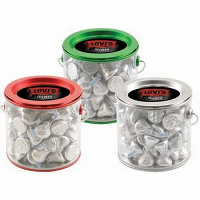 Tin Pail with Hershey Kisses - Bottle Openers Now