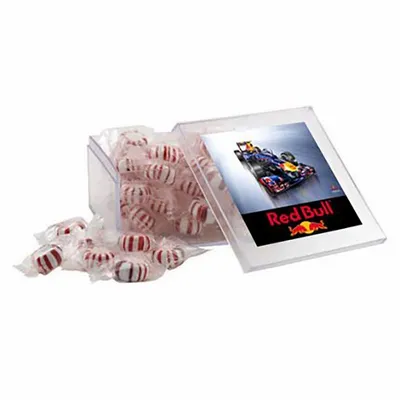 Large Square Acrylic Candy Box with Starlight Mints - Bottle Openers Now