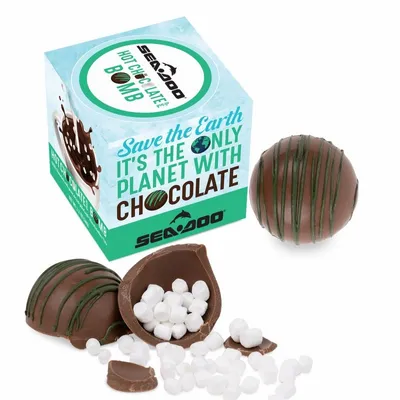 Hot Chocolate Bomb with Green Drizzle - Bottle Openers Now