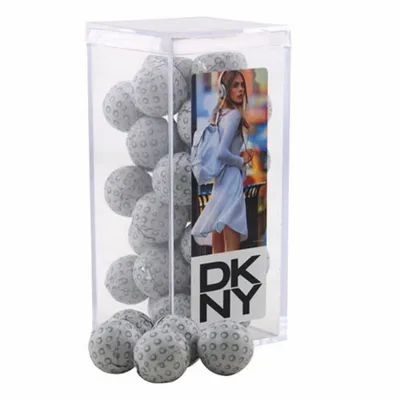 Acrylic Box with Chocolate Golf Balls - Medium - Bottle Openers Now