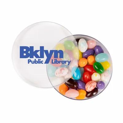 Small Round Acrylic with Gourmet Jelly Beans - Bottle Openers Now