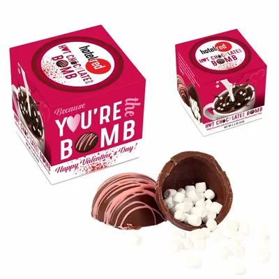 Hot Chocolate Bomb with Pink Drizzle - Bottle Openers Now