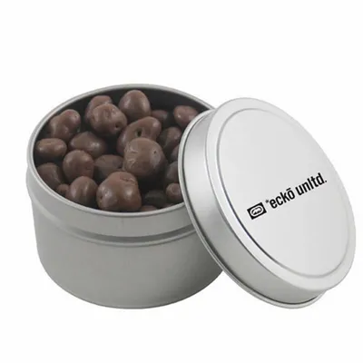 Round Tin with Chocolate Raisins - SBF3100 - Bottle Openers Now