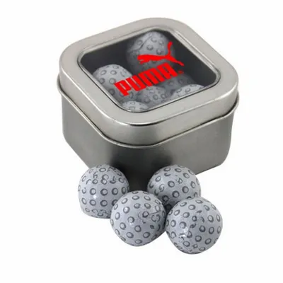Window Tin with Chocolate Golf Balls - SBF2500 - Bottle Openers Now