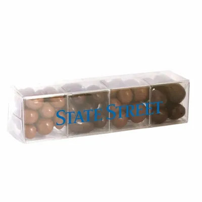 4 Cube Acetate Gift Box with Chocolate Covered Treats - Bottle Openers Now