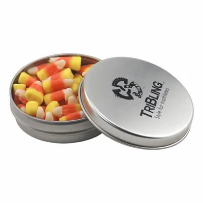 Round Tin with Candy Corn - SBF2900 - Bottle Openers Now