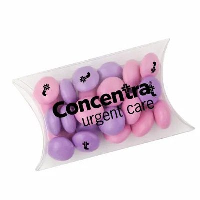 Small Pillow Box with Imprinted Chocolate Buttons - Bottle Openers Now