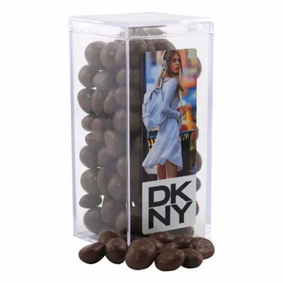 Acrylic Box with Chocolate Covered Peanuts - Medium - Bottle Openers Now