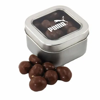 Window Tin with Choc Peanuts - Bottle Openers Now