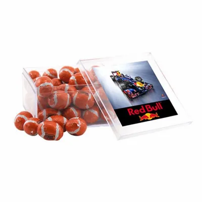 Acrylic Box with Chocolate Footballs - Large - Bottle Openers Now