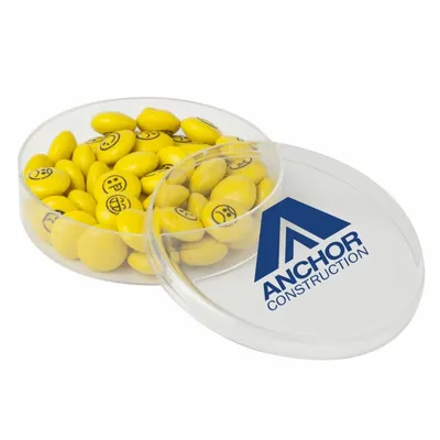 Small Round Acrylic with Chocolate Button Emojis - Bottle Openers Now