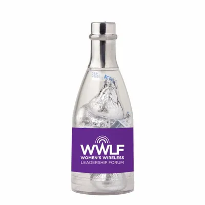 Champagne Bottle with Hershey Chocolate Kisses - Bottle Openers Now