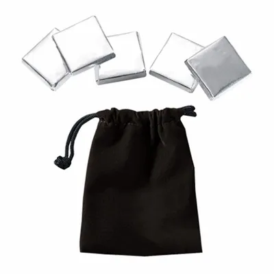 Velour Pouches with Chocolate Squares - Bottle Openers Now