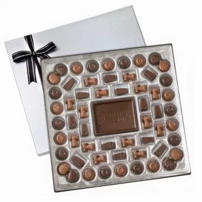 Large Custom Chocolate Delights Gift Box ( 1 1/2 lbs.) - Bottle Openers Now