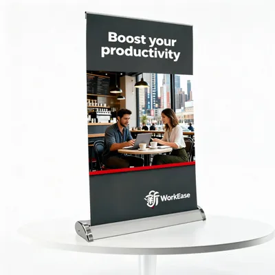 Desktop Roll Up Banner - Bottle Openers Now