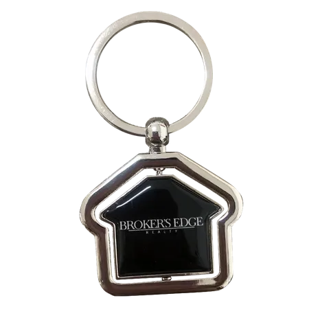 Spinning House Metal Keychain