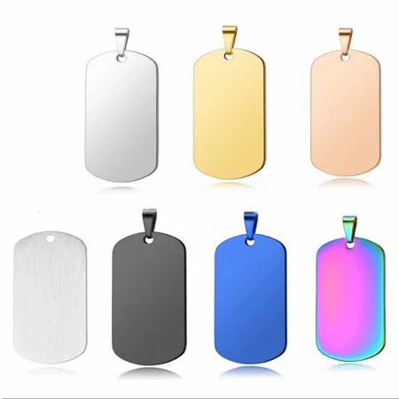Sleek Military Dog Tag Metal Keychain