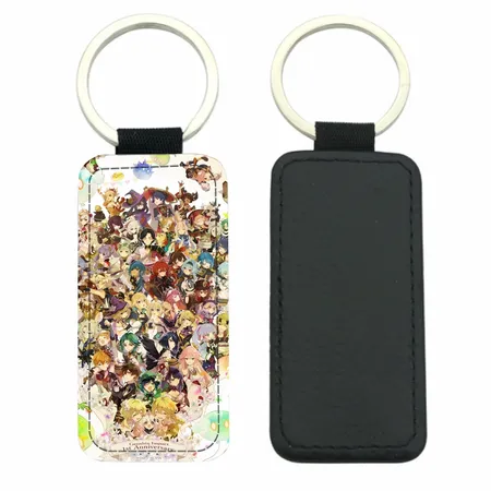 Curved Rectangle Leather Keychain Curved Rectangle Leather Keychain - Bottle Openers Now