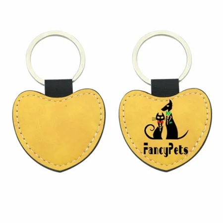 Full-Color Heart Leather Keychain Full-Color Heart Leather Keychain - Bottle Openers Now