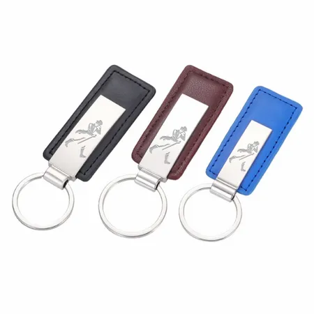 Classic Metal & Leather Keychain Classic Metal & Leather Keychain - Bottle Openers Now