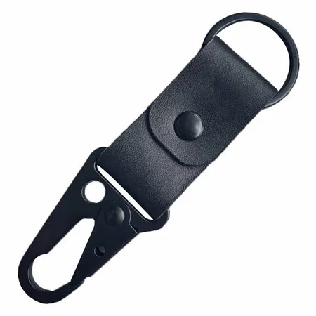 Leather Button Keychain Leather Button Keychain - Bottle Openers Now