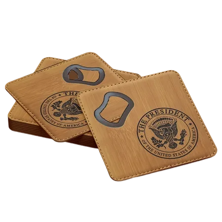 Leather Bottle Opener Coaster - Bottle Openers Now