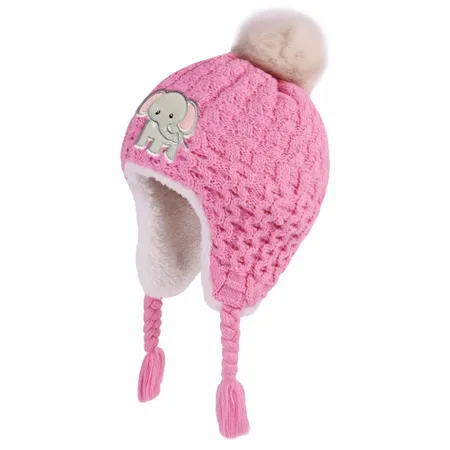 Cutesy Pom Acrylic Kid Beanies with Earflaps - Bottle Openers Now