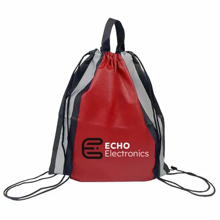Reflective Side-Strip Drawstring Bag Reflective Side-Strip Drawstring Bag - Bottle Openers Now