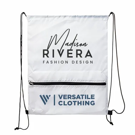 Zip Pocket Drawstring Bag Zip Pocket Drawstring Bag - Bottle Openers Now