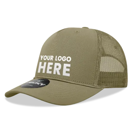 Decky 6040 - 5 Panel Mid Profile Structured Cotton/Poly Blend Trucker w/Rope Cap - Bottle Openers Now