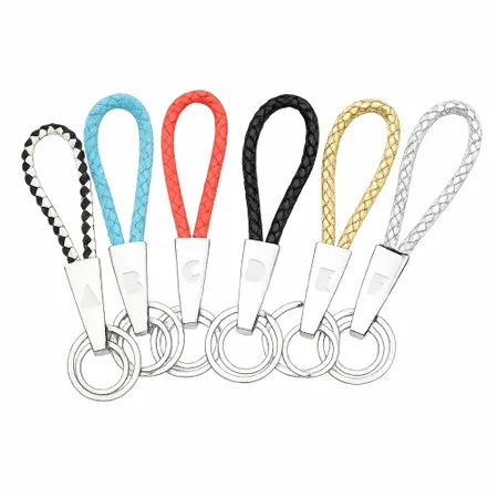 Braided Leather & Metal Keychain - Bottle Openers Now