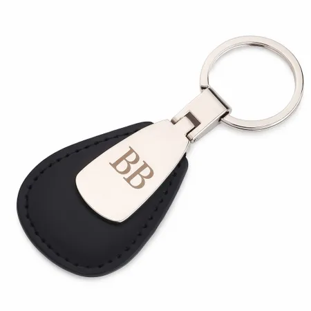 Teardrop Leather & Metal Keychain - Bottle Openers Now